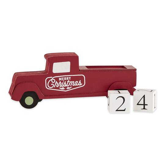 DII® Christmas Tree Truck Tabletop Block Calendar